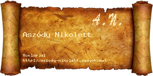 Aszódy Nikolett névjegykártya