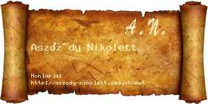 Aszódy Nikolett névjegykártya